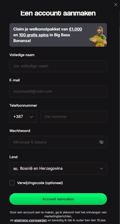 Maak een account aan